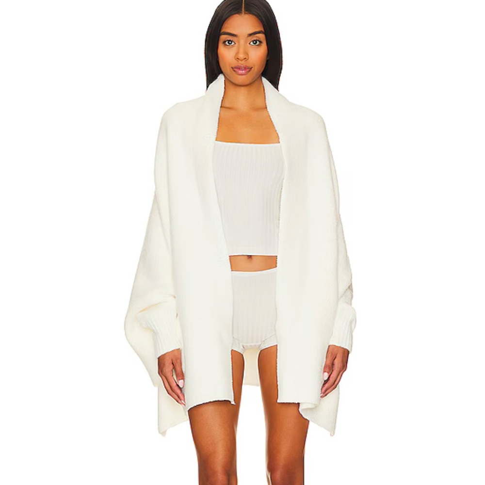 Barefoot Dreams CozyChic Blanket Wrap Cardigan in Pearl